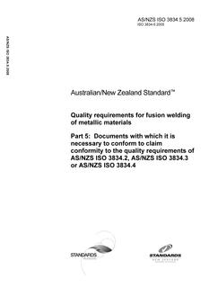 AS/NZS ISO 3834.5:2008