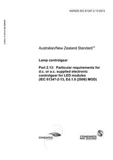 AS/NZS IEC 61347.2.13:2013