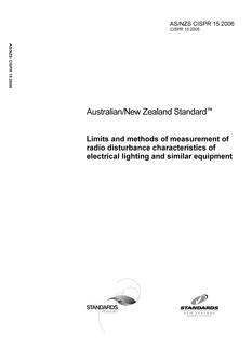 AS/NZS CISPR 15:2006