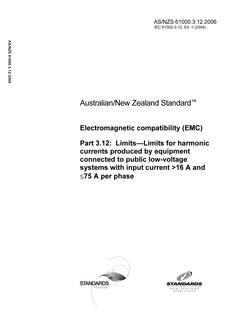 AS/NZS 61000.3.12:2006