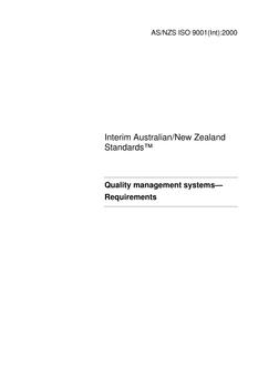 AS/NZS ISO 9001(INT):2000