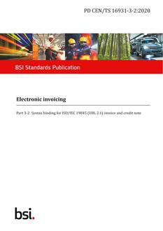 BS PD CEN/TS 16931-3-2